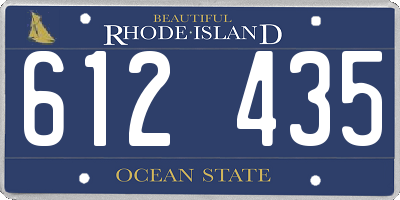 RI license plate 612435