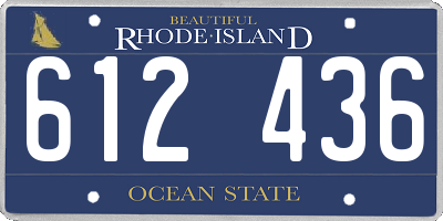 RI license plate 612436