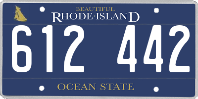 RI license plate 612442