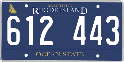 RI license plate 612443