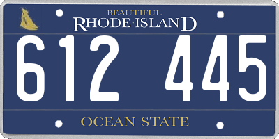 RI license plate 612445