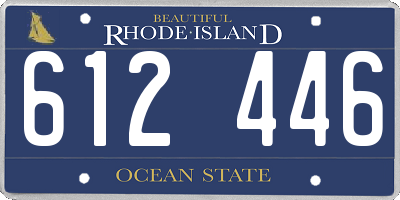 RI license plate 612446