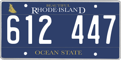 RI license plate 612447
