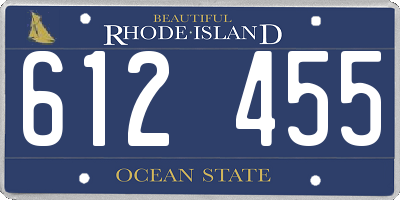 RI license plate 612455