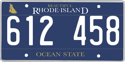 RI license plate 612458