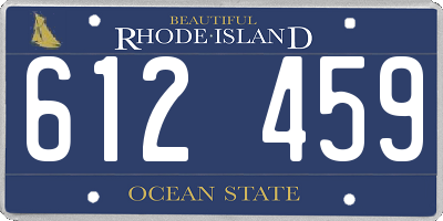 RI license plate 612459