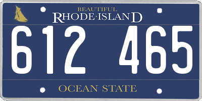 RI license plate 612465