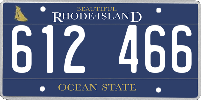 RI license plate 612466