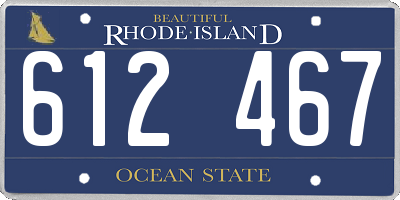 RI license plate 612467