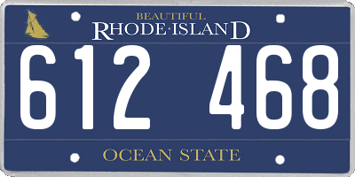 RI license plate 612468