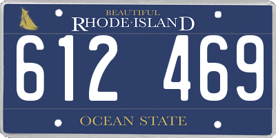 RI license plate 612469