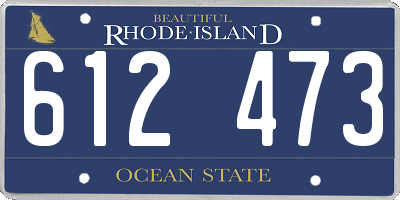 RI license plate 612473