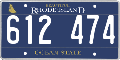 RI license plate 612474