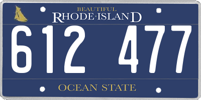 RI license plate 612477
