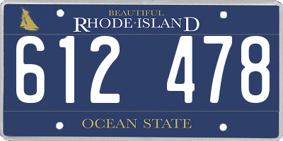RI license plate 612478