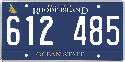 RI license plate 612485