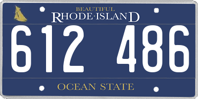 RI license plate 612486