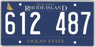 RI license plate 612487