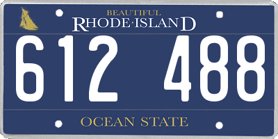 RI license plate 612488