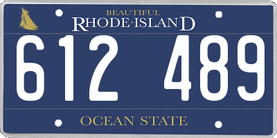 RI license plate 612489