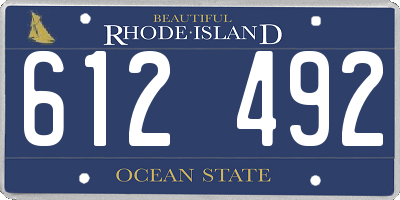 RI license plate 612492