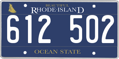RI license plate 612502