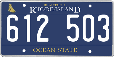 RI license plate 612503