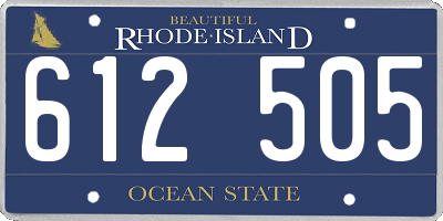 RI license plate 612505