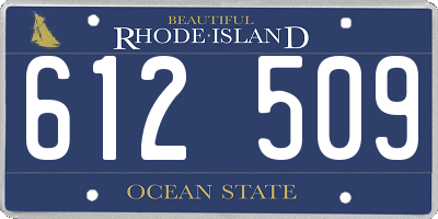 RI license plate 612509
