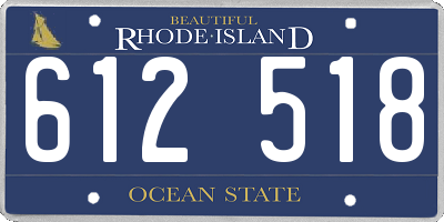 RI license plate 612518