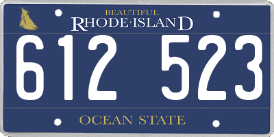 RI license plate 612523