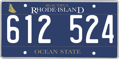 RI license plate 612524