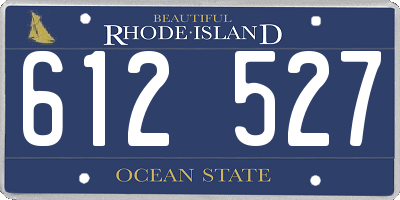 RI license plate 612527