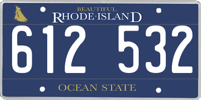 RI license plate 612532