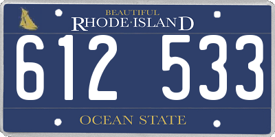RI license plate 612533