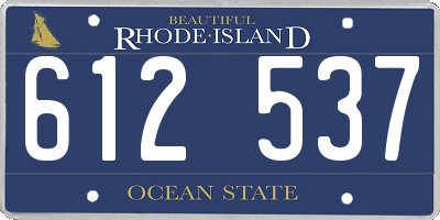 RI license plate 612537