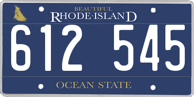 RI license plate 612545