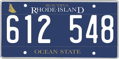 RI license plate 612548