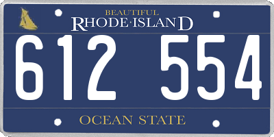 RI license plate 612554