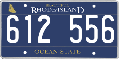 RI license plate 612556