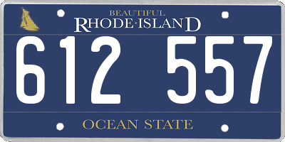 RI license plate 612557