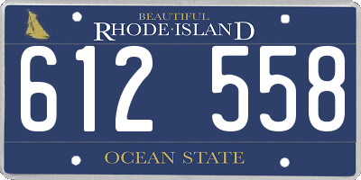RI license plate 612558