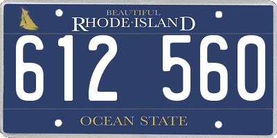 RI license plate 612560