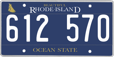 RI license plate 612570