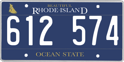RI license plate 612574