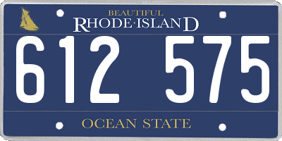 RI license plate 612575