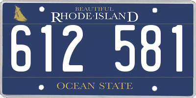 RI license plate 612581
