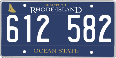 RI license plate 612582