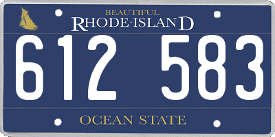 RI license plate 612583