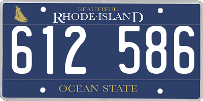 RI license plate 612586